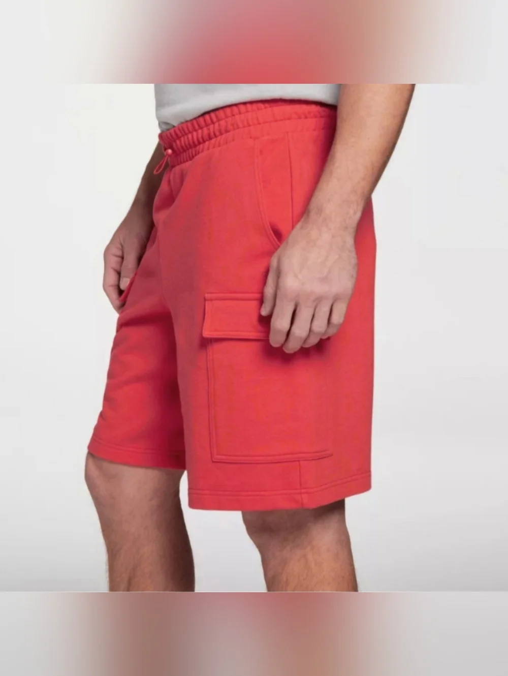 DSG Cargo Terry Shorts Mens Size 2XL Red Relaxed Fit Athletic